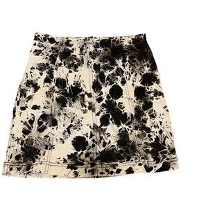 Free People Skirt Womens Size 4 Black & White Tie-Dye Mini